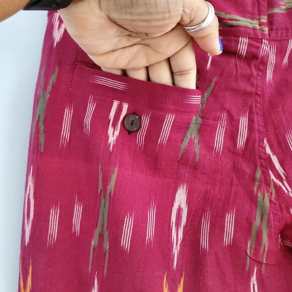 Lila Red Lightweight Tribal Print Pants S - Picture 5 of 8